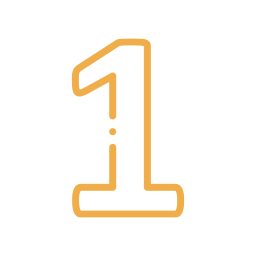 Number 1 in bold orange on a plain white circular background.
