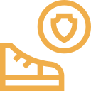 Footwear icon depicting shoe protection for a California-based brand.